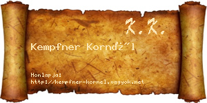 Kempfner Kornél névjegykártya